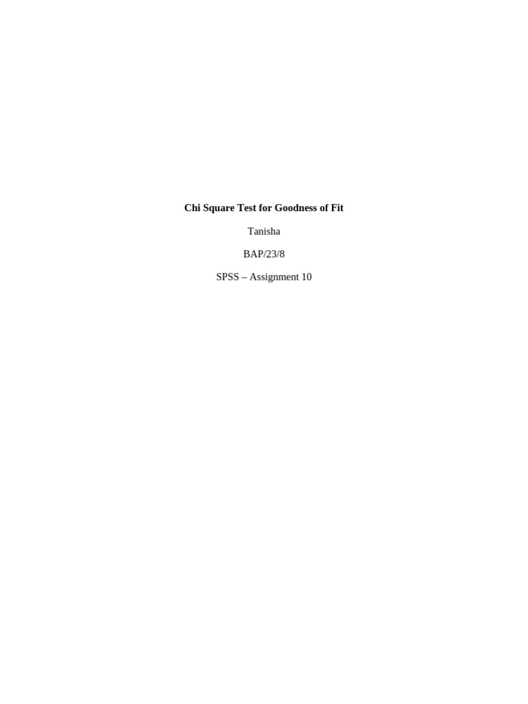 Chi Square Goodness of Fit Analysis | PDF