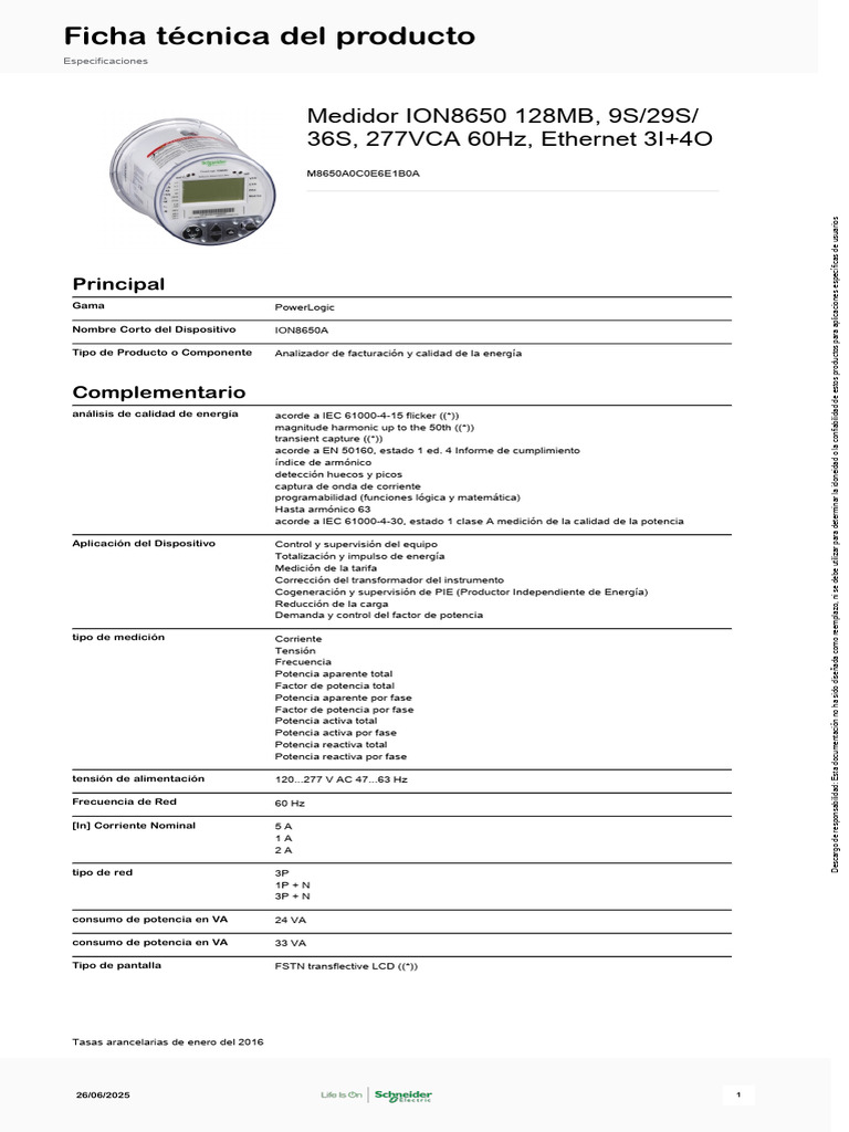 Medidor ION8650: Análisis de Energía 128MB | PDF | Energia electrica ...