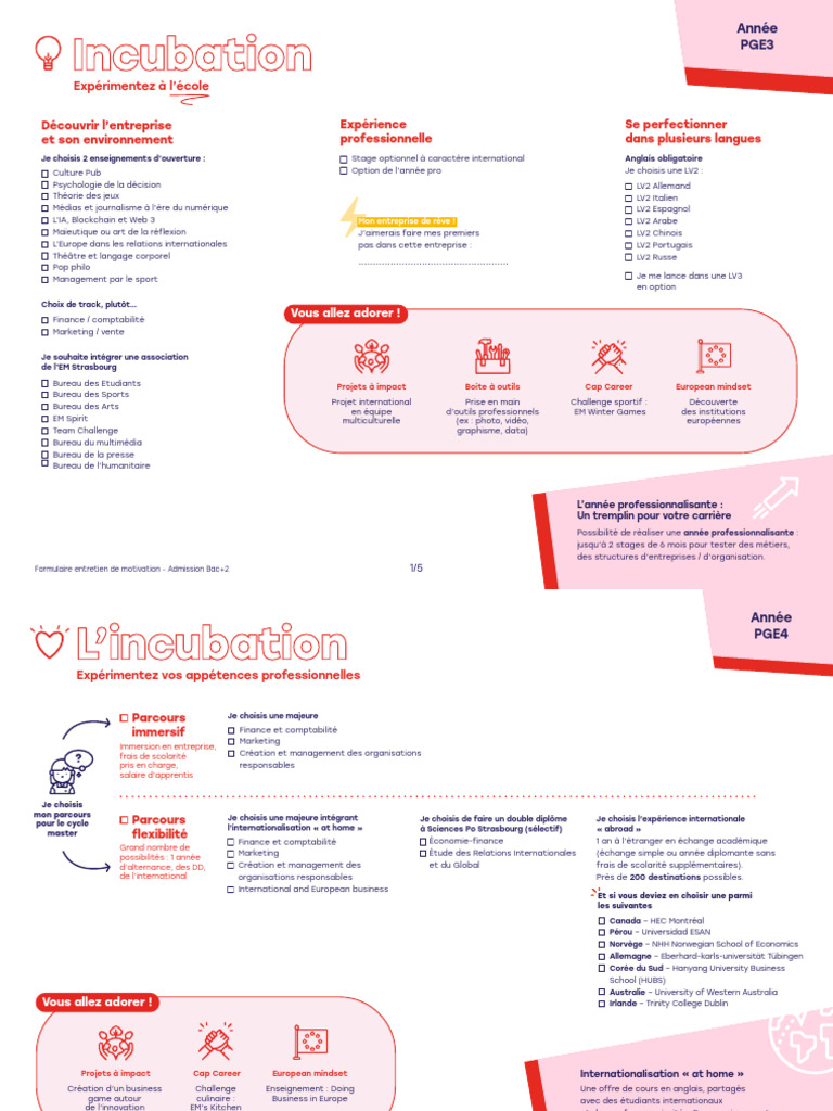 Formulaire d'admission Bac+2 EM Strasbourg | PDF | Entrepreneuriat ...