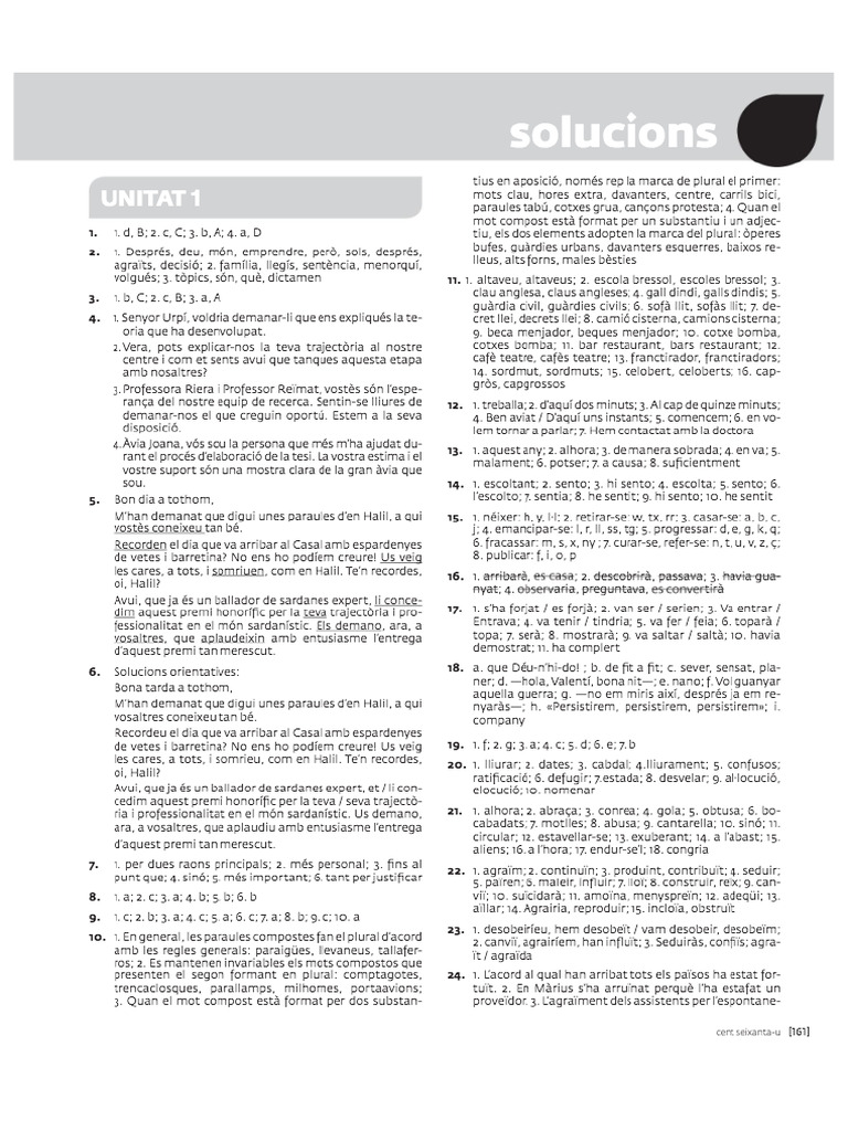 Solucionari EU1 | PDF