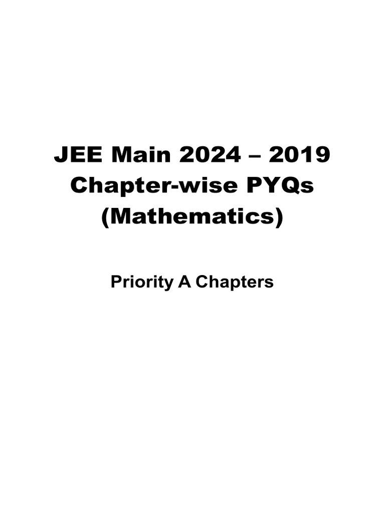 JEE Main 2024 Mathematics PYQs | PDF | Area | Mathematics