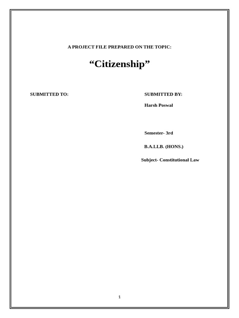 Understanding Indian Citizenship Law | PDF | Naturalization | Citizenship