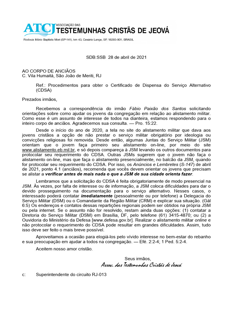 Guia para Obter o CDSA no Alistamento Militar | PDF | Conscrição