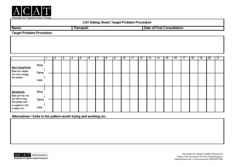 CAT Rating Sheet for Target Problems | PDF