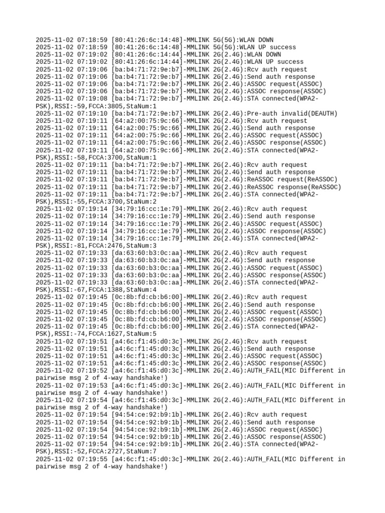 Wifi Event - Log | PDF | Network Architecture | Secure Communication