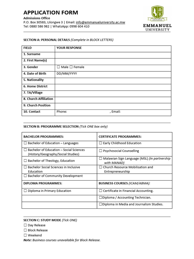 2025 Application Form Intake 11 | PDF | Educational Stages | Qualifications