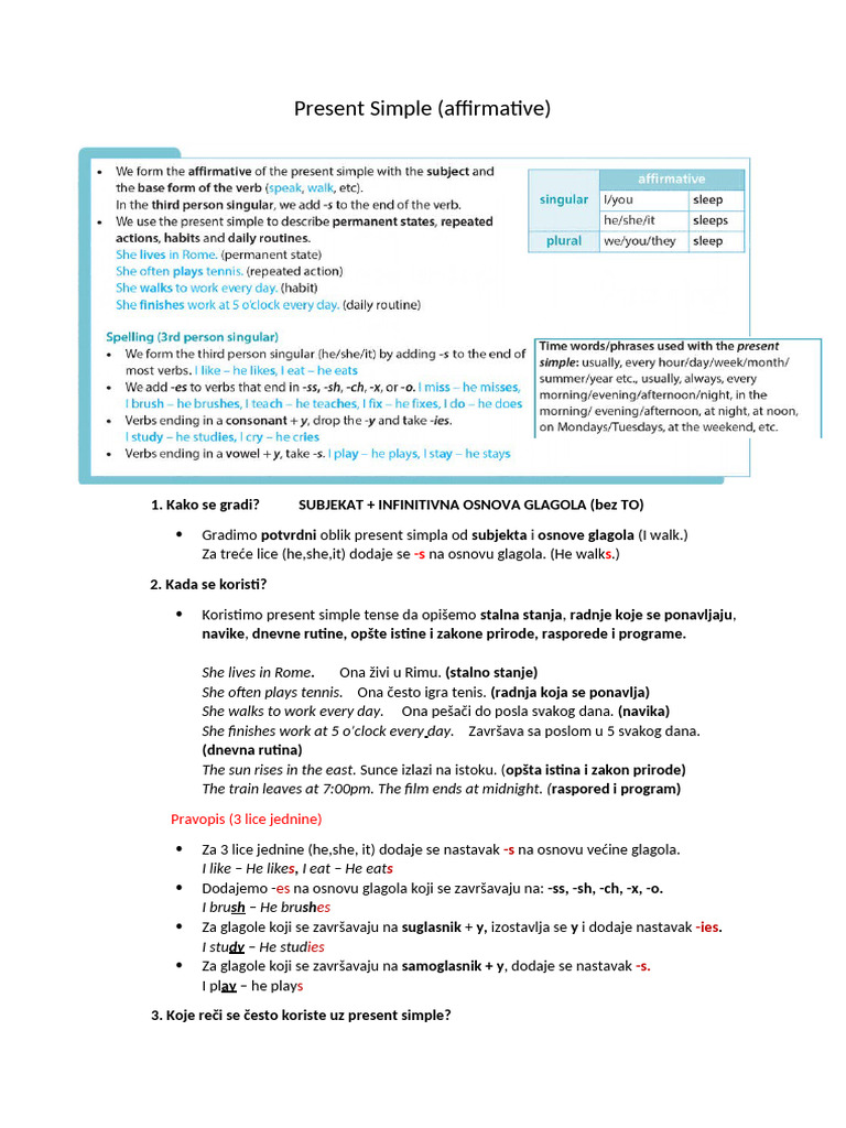 Present Simple and Continuous Tenses Guide | PDF