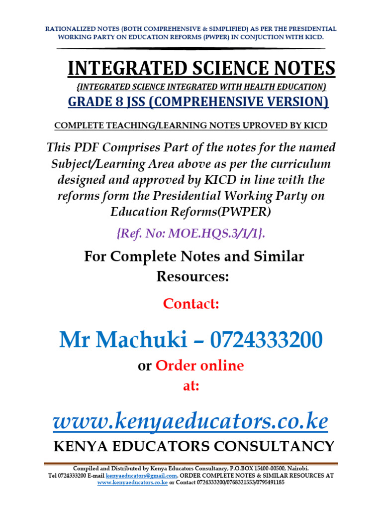 Grade 8 Integrated Science Notes | PDF | Continuum Mechanics ...