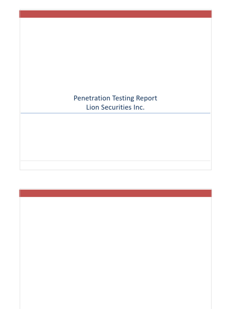 Penetration Testing Report for LSI | PDF | Penetration Test ...