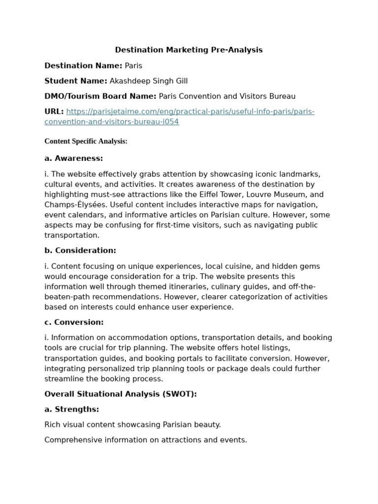 Akashdeep Singh Gill - Pre-Analysis | PDF | Tourism | Human Communication