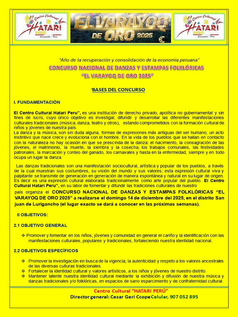 Concurso de Danzas Folklóricas 2025 | PDF | Bailes | Perú