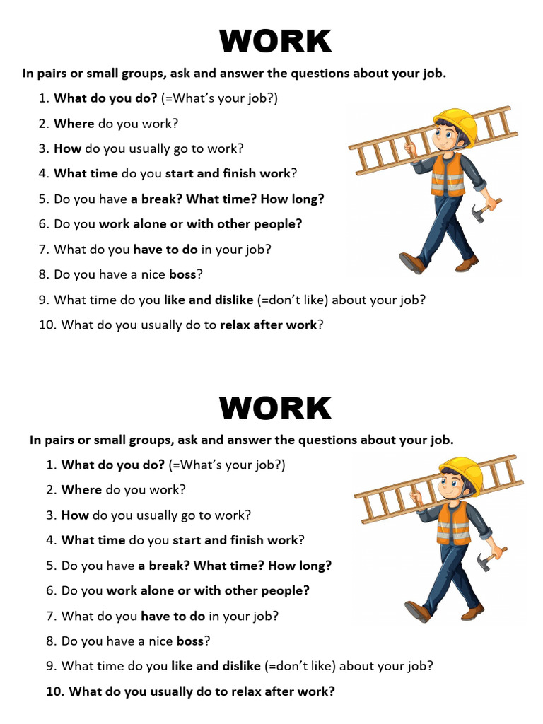 Job Discussion Questions Guide | PDF