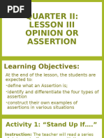 Types of Assertions Explained | PDF | Human Communication | Psychology