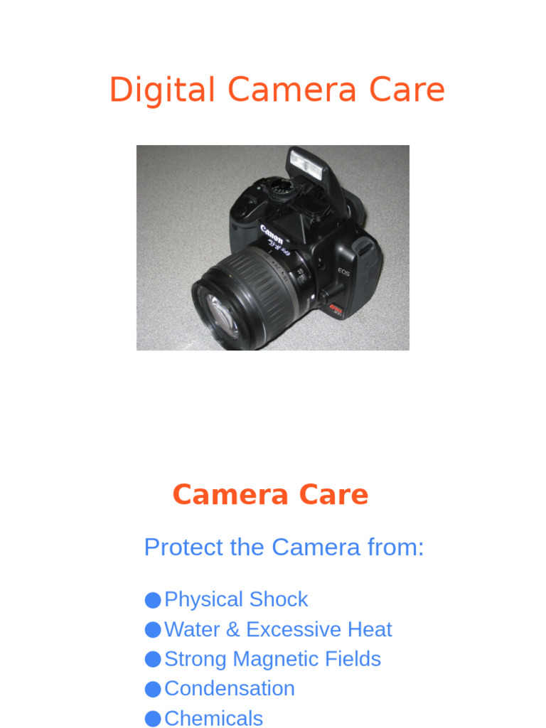 Essential Tips for Digital Camera Care | PDF | Camera | Water