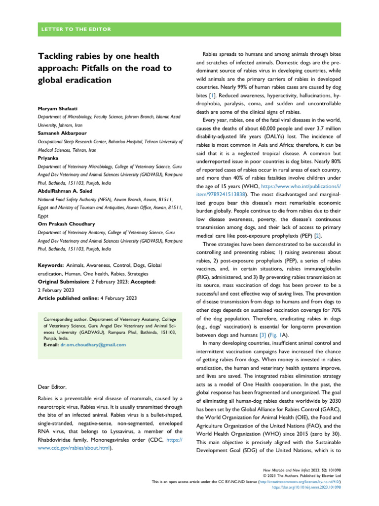 One Health Approach to Rabies Eradication | PDF | Rabies | Virus