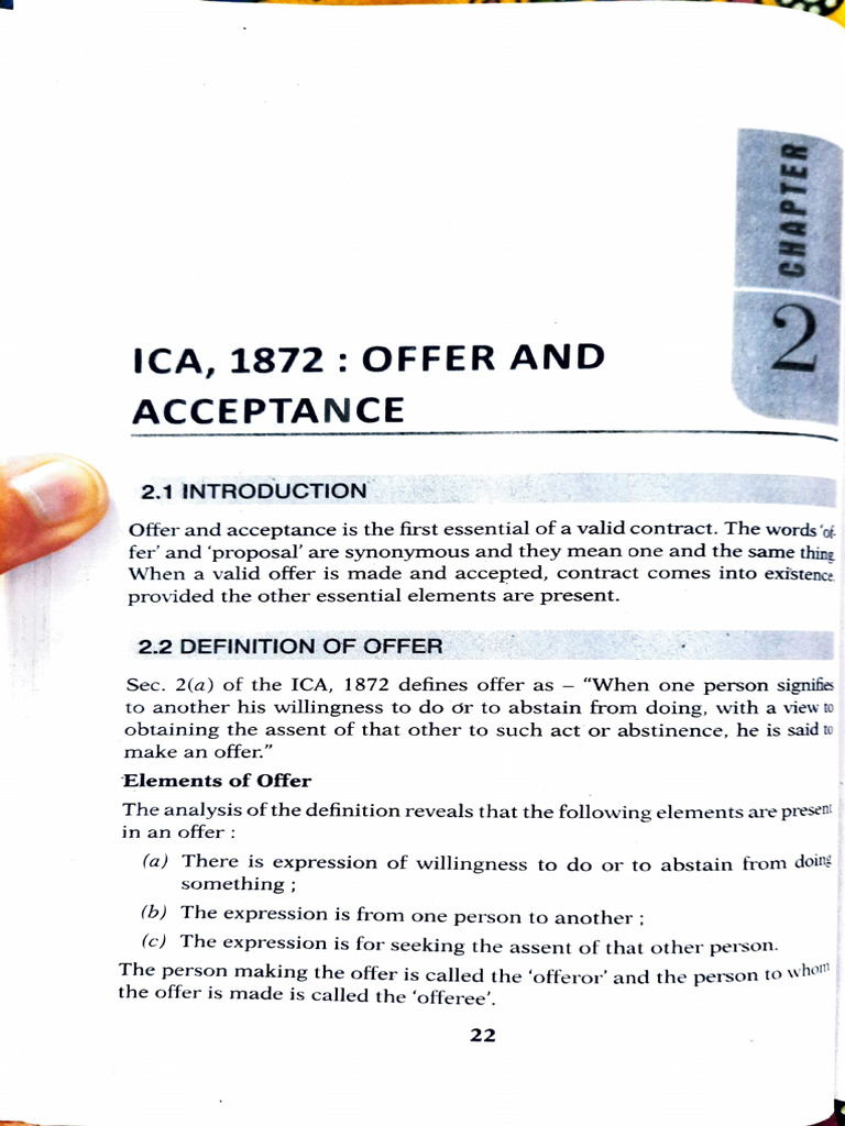 Chapter 2 Offer and Acceptance Sushma Arora-1 | PDF