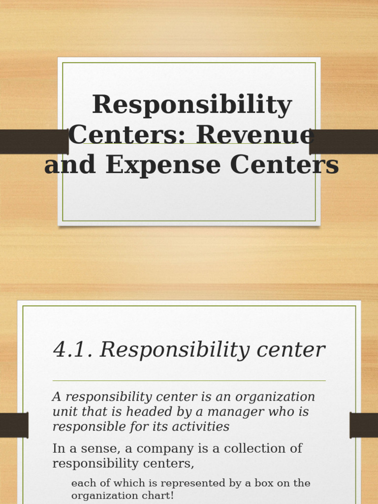 Understanding Responsibility Centers | PDF | Efficiency | Budget