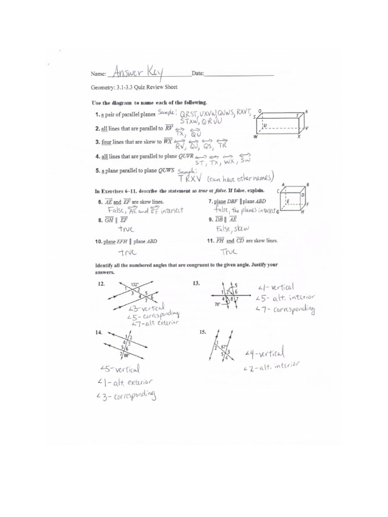 Chapter 3 Quiz 1 Review Answers | PDF
