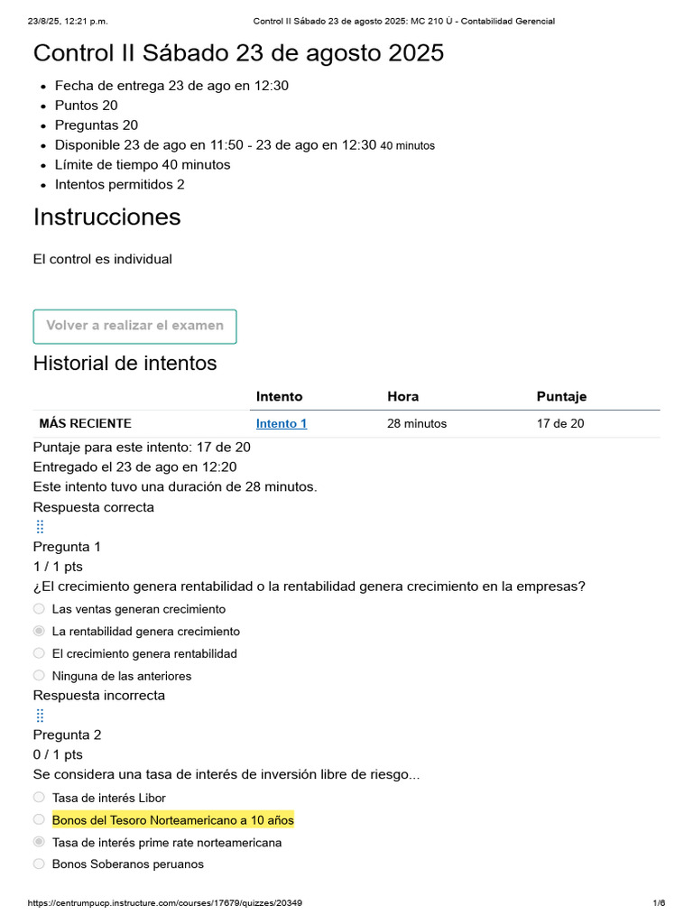 Control II - Contabilidad Gerencial | PDF | Estado financiero ...