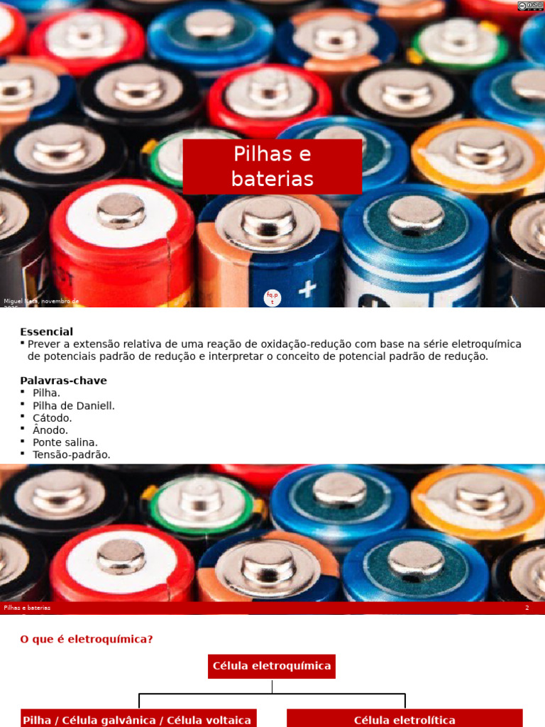 Eletroquímica: Pilhas e Baterias | PDF | Eletroquímica | Eletrodo