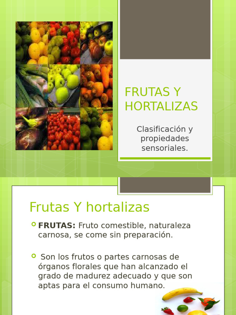 Clasificación y propiedades de frutas y hortalizas | PDF | Fruta ...