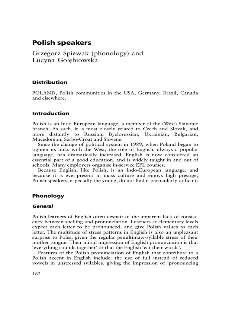 Learner - English - Polish Learner Problems | PDF