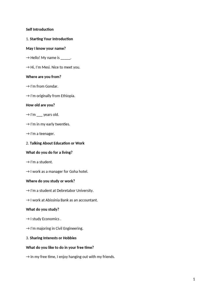 Effective Self-Introduction Guide | PDF