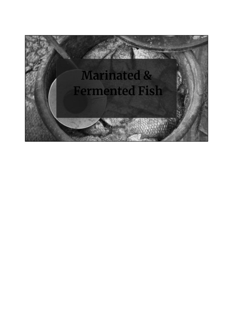 Marinated & Fermented Fish Products | PDF