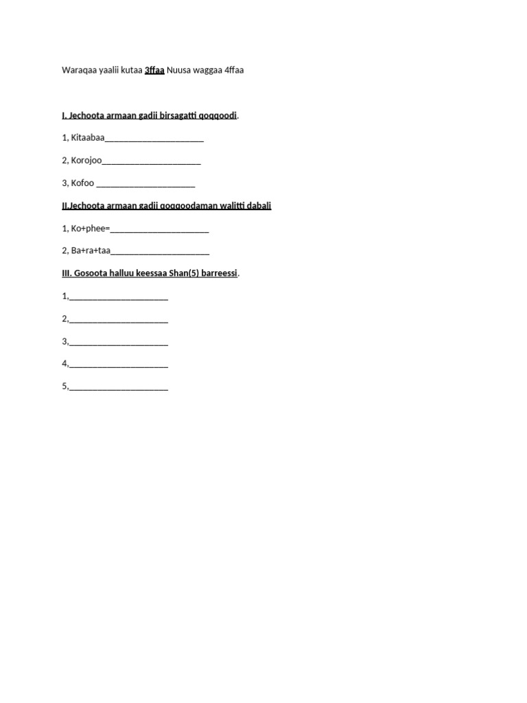 4th Work Sheet | PDF
