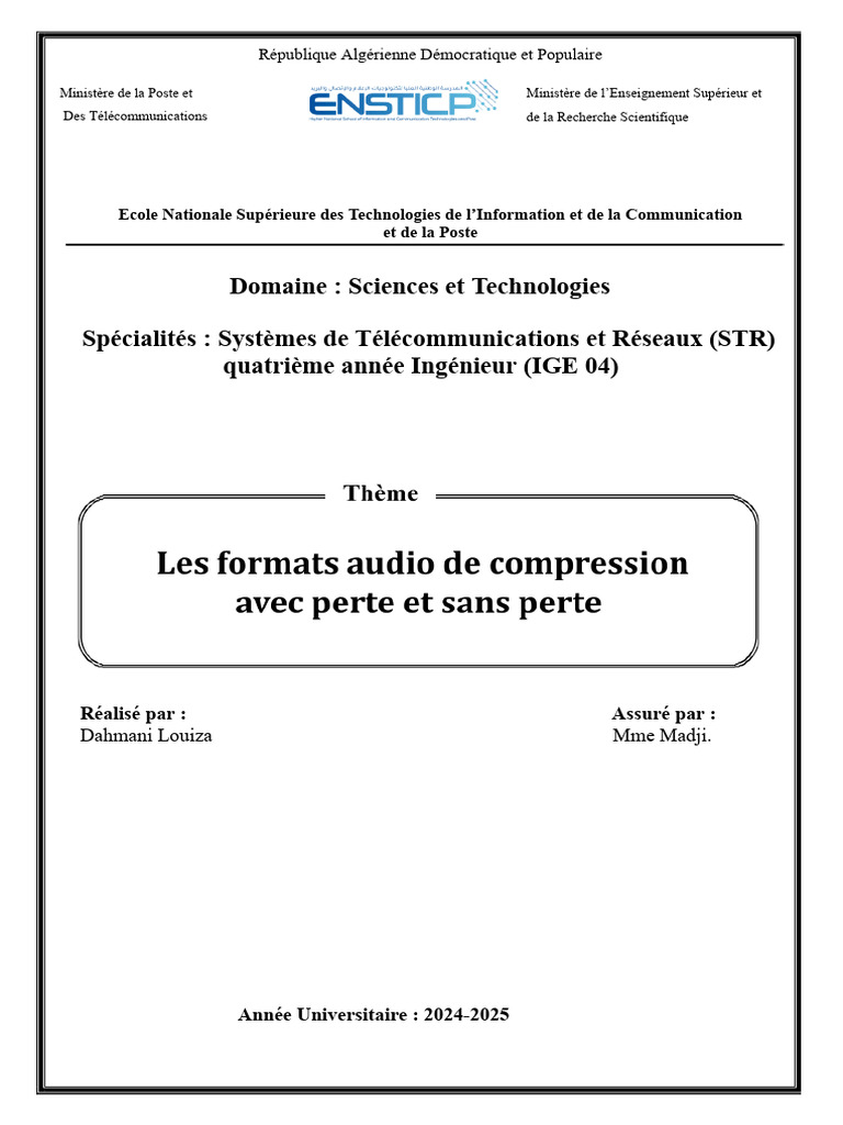 Compression audio : Lossy vs Lossless | PDF | MP3 | Technologie de ...