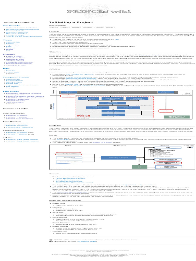 Initiating a Project in PRINCE2 Guide | PDF | Agile Software ...