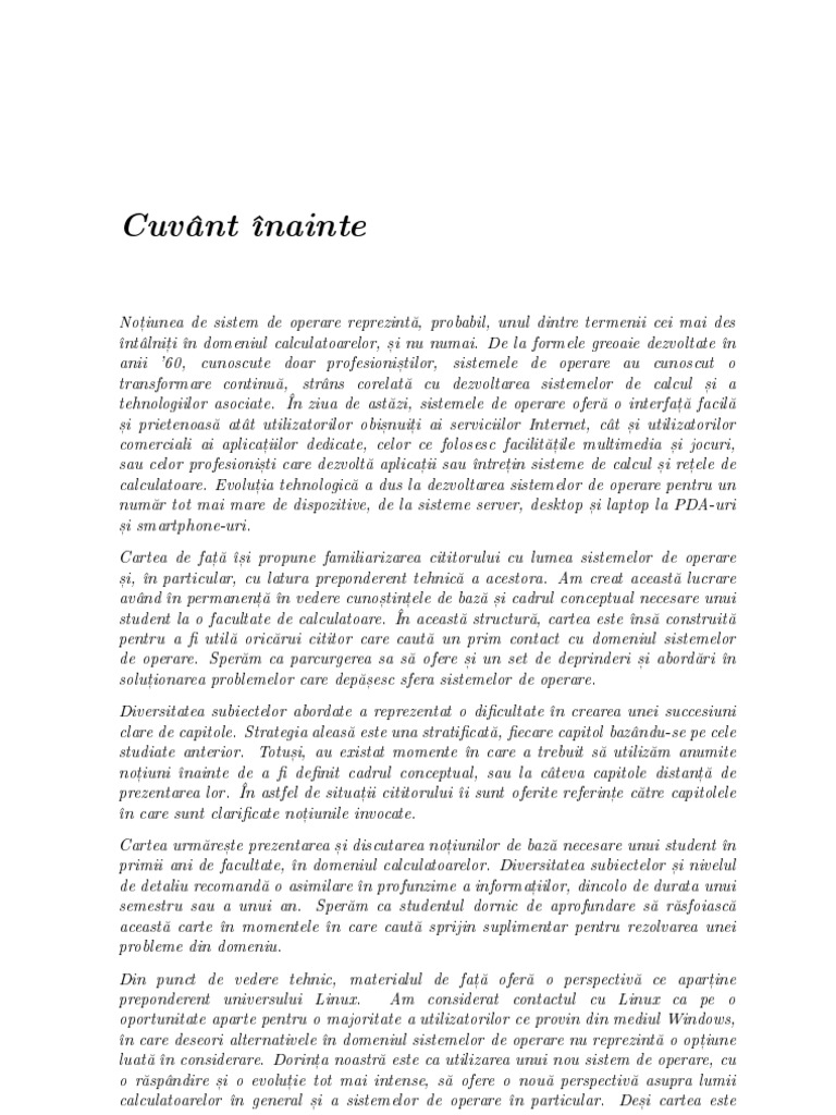 Introducere In Sisteme De Operare