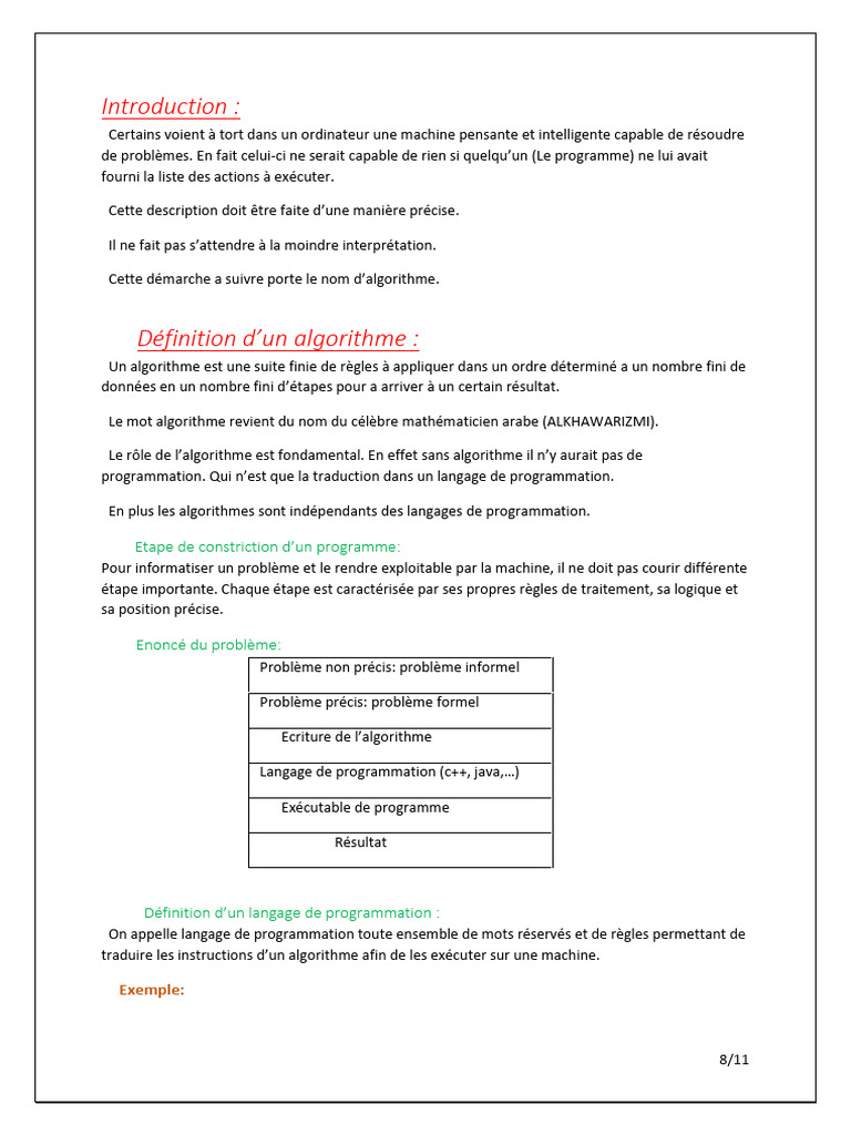 Comprendre les Algorithmes et Programmes | PDF | Programmation ...