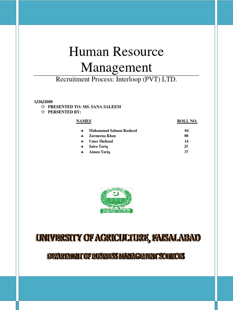 HR Project On Interloop | PDF | Recruitment | Employment