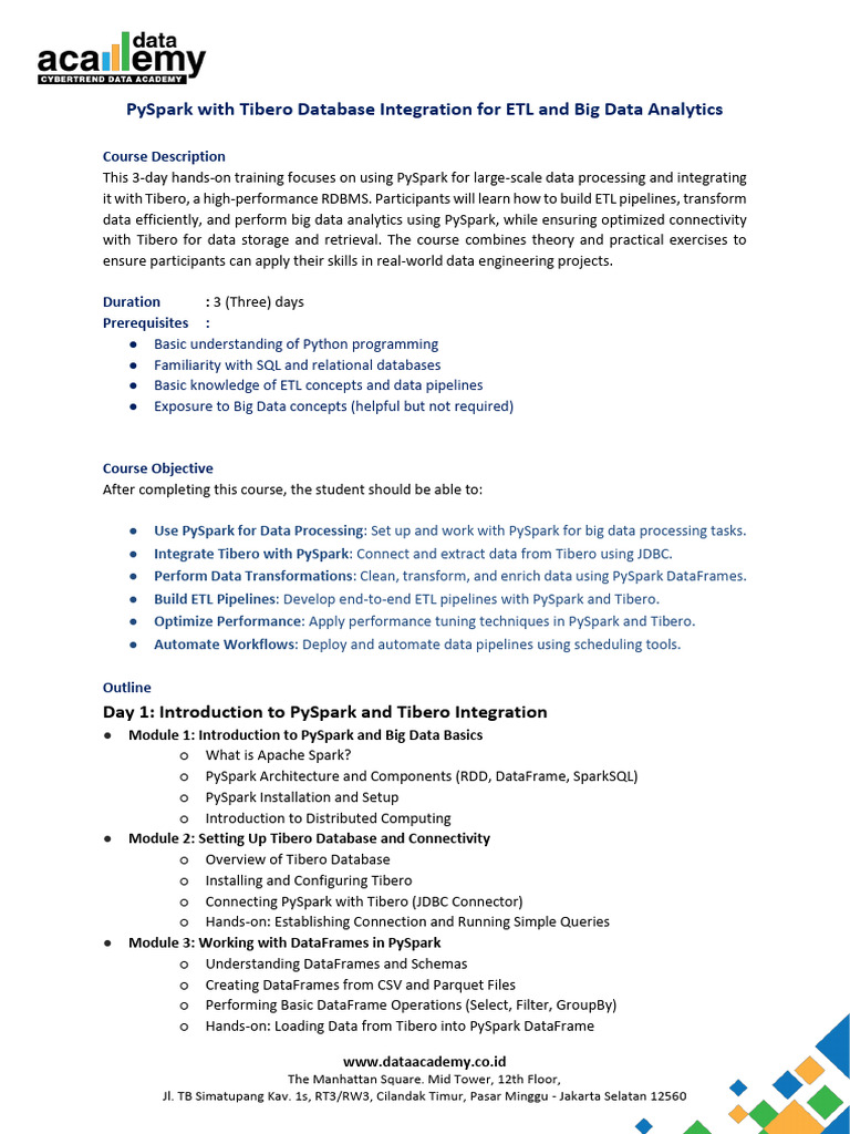 PySpark With Tibero Database Integration For ETL and Big Data Analytics ...