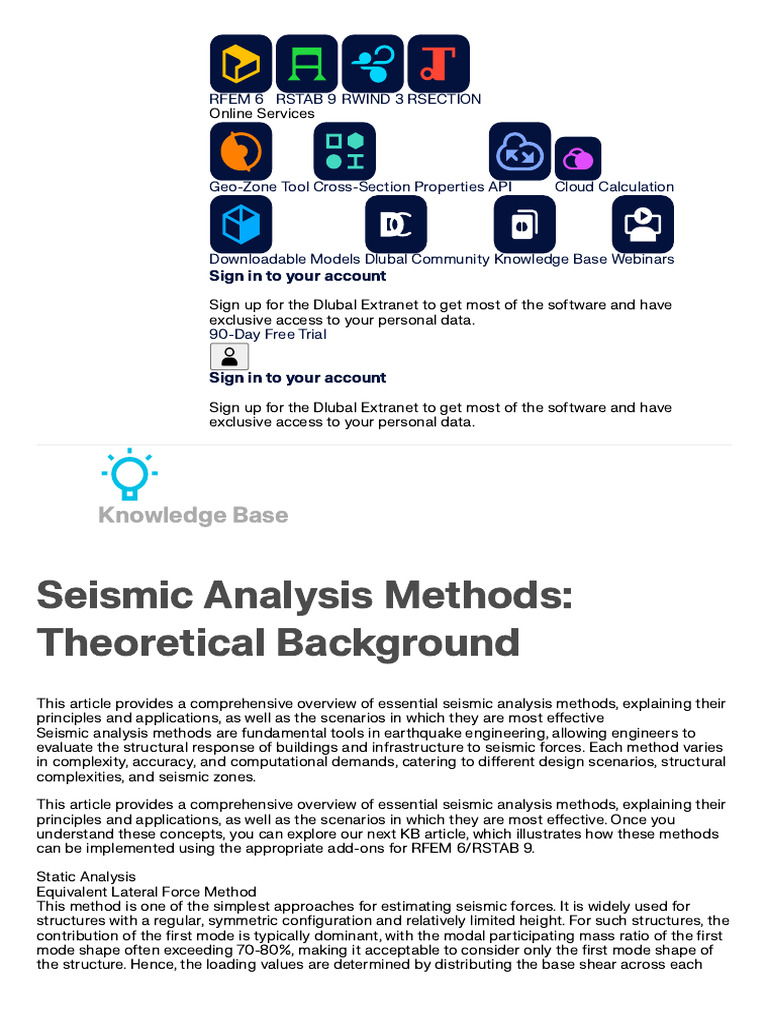 Seismic Analysis Methods Overview | PDF | Applied And Interdisciplinary ...