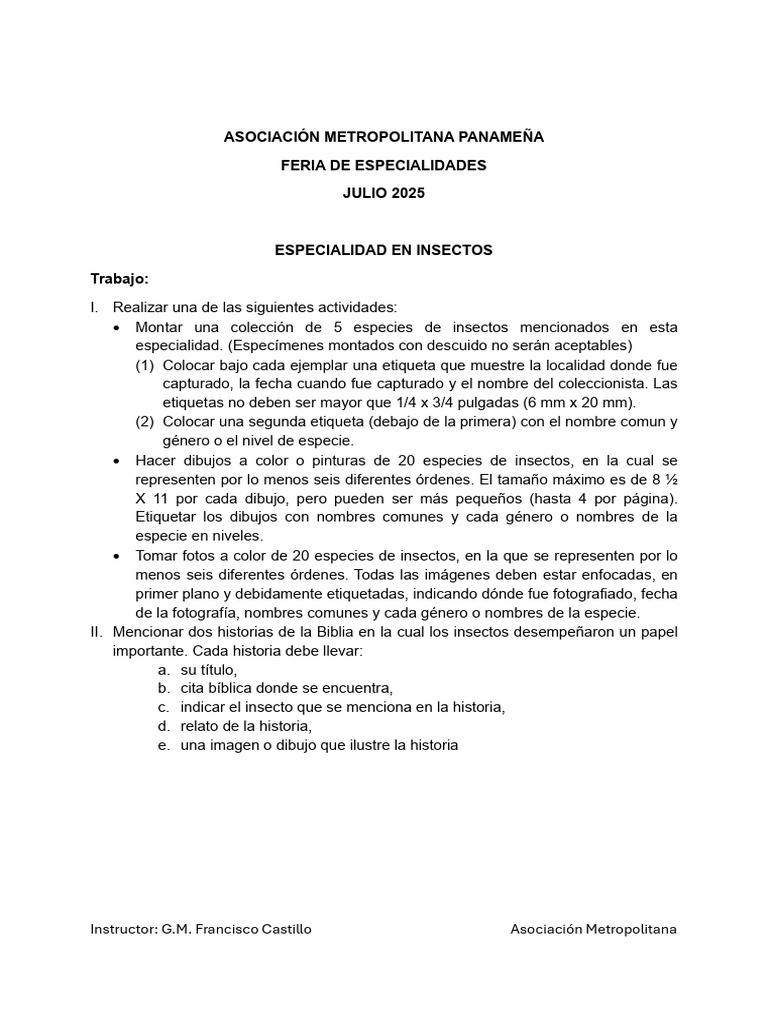 Especialidad en Insectos: Guía Completa | PDF | Insectos | Artrópodos