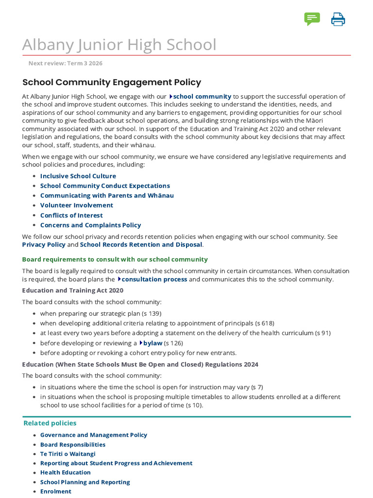 Albany Junior High Community Engagement Policy | PDF | Policy