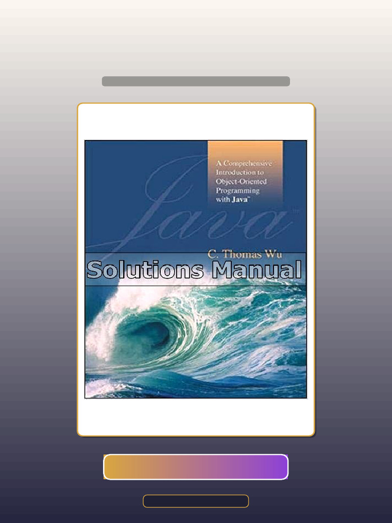 Comprehensive Introduction To Object Oriented Programming With Java 1st ...