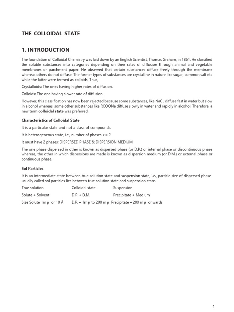 Understanding Colloidal Chemistry Basics | PDF | Colloid | Electrophoresis