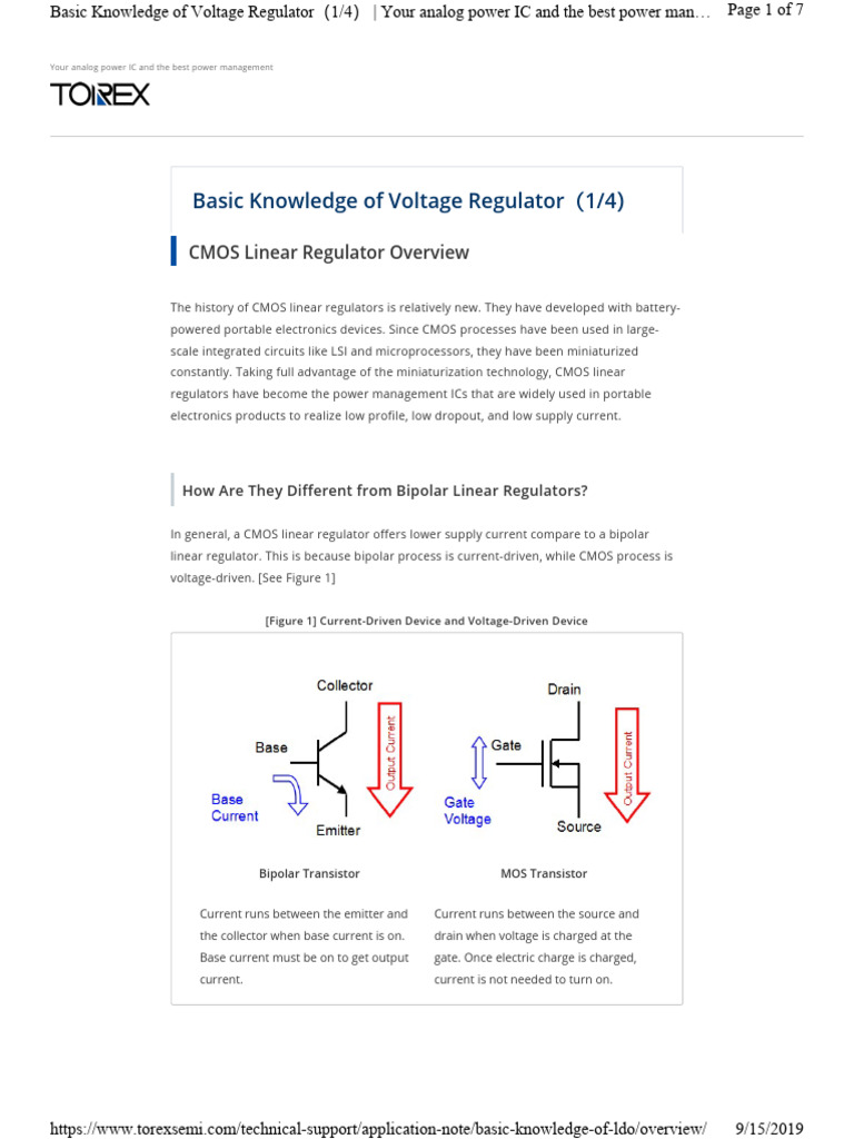 CMOS Linear Regulators Explained | PDF | Bipolar Junction Transistor | Cmos
