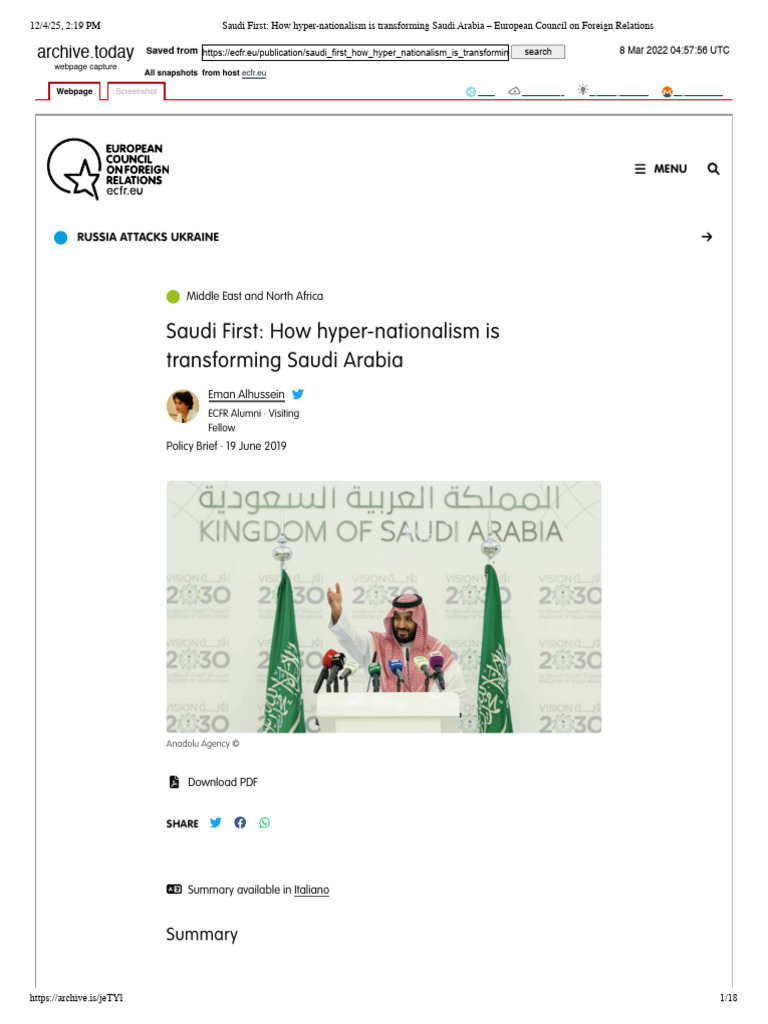Saudi First - How Hyper-Nationalism Is Transforming Saudi Arabia ...