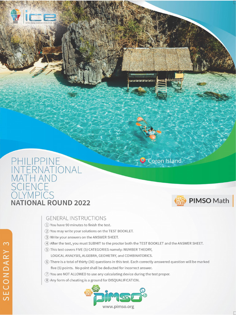 PIMSO Math Grade 9 | PDF | Area | Sphere