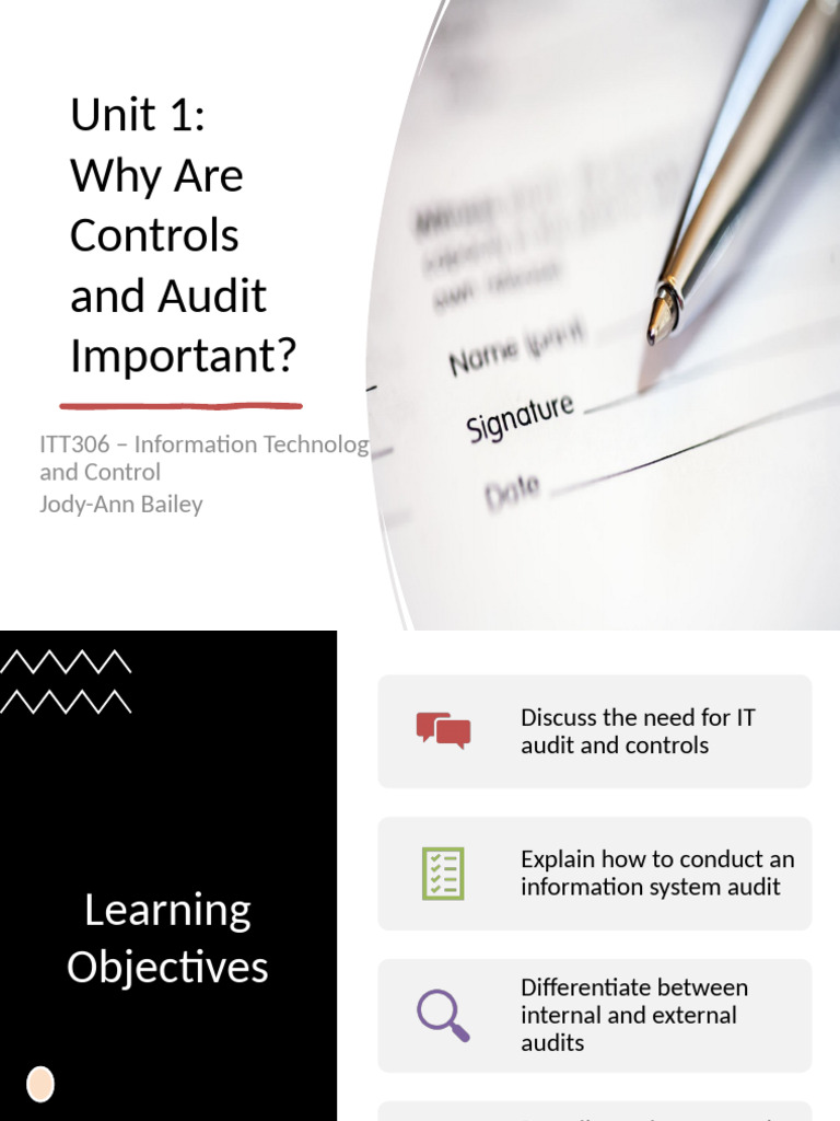 ITT306 IT Audit and Control Presentation | PDF | Audit | Regulatory ...