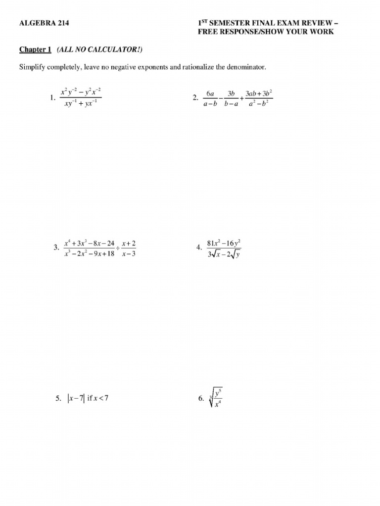 Semester 1 Review 2 Packet | PDF