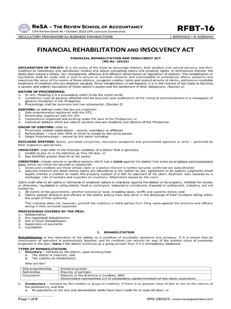 Fria Law Notes | PDF