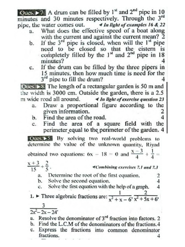 Math Q Class 7 | PDF