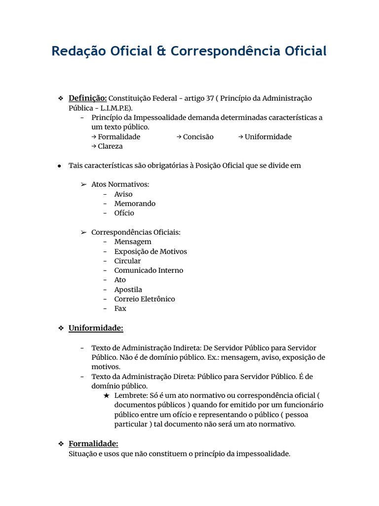 Redação e Correspondência Oficial | PDF | Governo