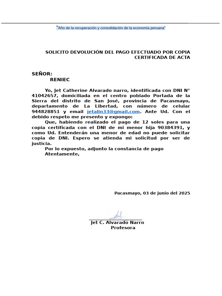 Reniec | PDF