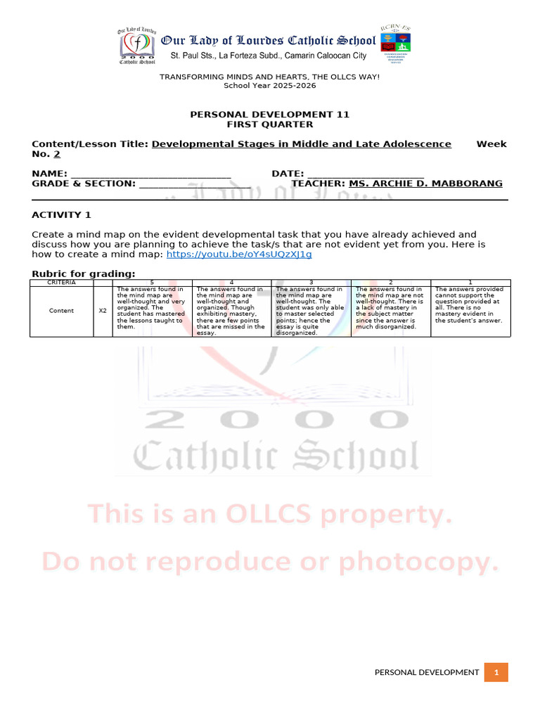 PerDev_Q3_Learning Activities-Assessment_25-26_Week2 | PDF | Cognitive ...